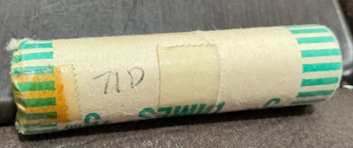 1971-D Roosevelt Dime 50-Coin Uncirculated Bank-wrapped Roll