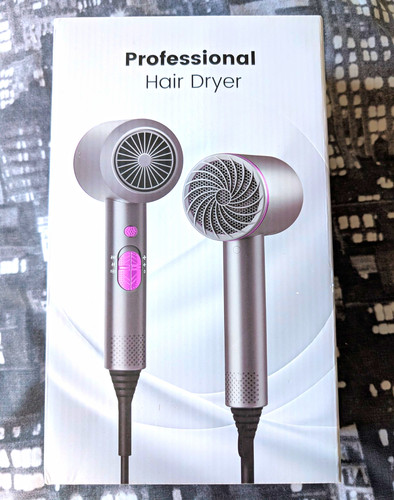 HappyGoo 1600W Travel Professional Hair Dryer 360° Nozzle Grey/Purple FHD-EDE01
