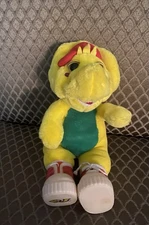 Vntg Barney & Friends BJ The Dinosaur 1994 Plush Toy with Shoes Lyons Group 12”