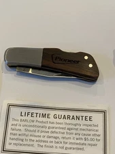 Pioneer Barlow Pocket Knife Single Blade. (Mint Condition)