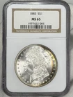 1885-P $1 Morgan Dollar 90% Silver NGC MS65 Philadelphia One Early US Coin