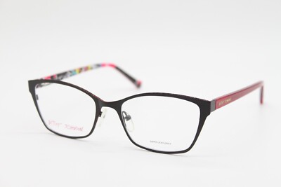 NEW BETSEY JOHNSON TWINKLE BLK BLACK RED PINK AUTHENTIC EYEGLASSES 51-17