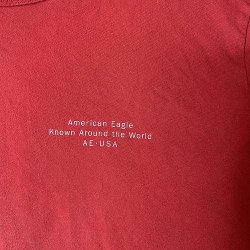 Camisa American Eagle Para Hombre XXL Manga Larga Conocida Alrededor del Mundo ROJO GRANATE - Imagen 5 de 16