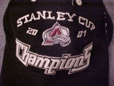 NEW 2001 Colorado Avalanche Stanley Cup Champions SEWN Cap Hat, Adjustable Size