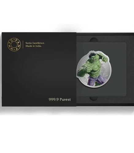 Pamp MMTC Marvel Hulk 1 oz Colorized Silver Coin (Capsule, Box, COA)