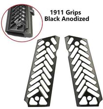Skeletonized Black Aluminum Grips for 1911 Full Size Gov  Clones   Lightweight