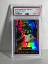2019 Chronicles TITAN Rookie  SILVER  Prizm  Ravens RC PSA 9 MILES SANDERS EAGLE