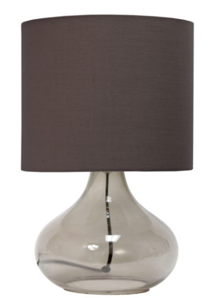 Простой дизайн Стеклянной настольной лампы в виде капли дождя с тканевым абажуром дымчато-серого цвета 8690₽