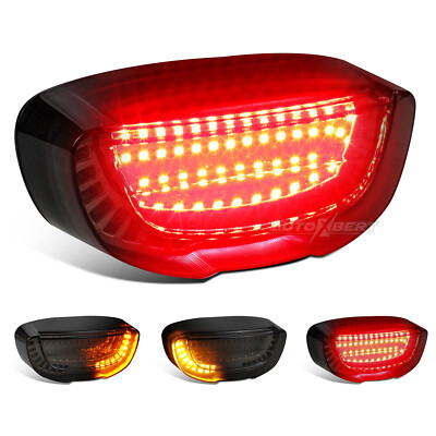 Universal.12V LED Rücklicht Getönt mit Kennzeichenbeleuchtung Motorrad Quad ATV