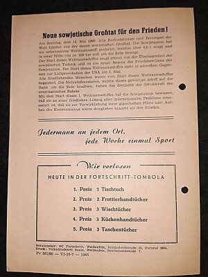 RAR ORIG. PROGRAMM 1960 SC Fortschritt Weißenfels BSG Chemie Zeitz DDR Oberliga EUR 23,99 - DE