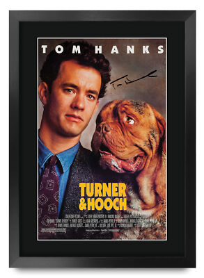 Turner & Hooch Movie Poster Cast Signed Printed Autograph A3 Framed Memorabilia
