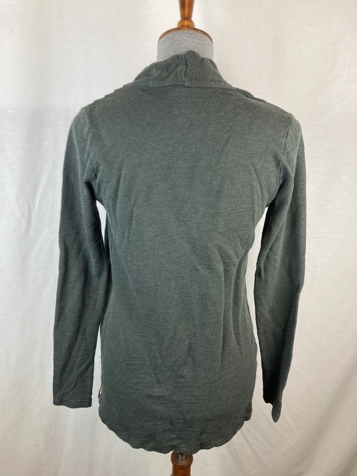 Sudadera para mujer Lucy XS drapeada capucha cuello liso verde gris manga larga Foto 4 de 4