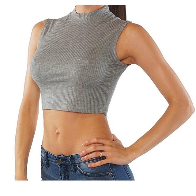 Aura Women's Sleeveless Casual Tank Top Fashion Belly Shirt Crop Top