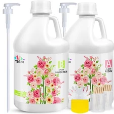 Epoxy Resin 1 Gallon Kit, High Gloss Epoxy Resin and Hardener Crystal Clear 2...