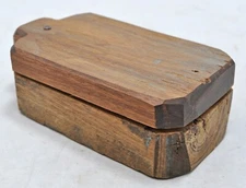 Antique Wooden Kum Kum Powder Tika Box Original Old Hand Carved