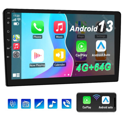 4G+64G 9'' Android 13 Apple CarPlay Double 2 DIN Car Stereo GPS Radio RDS BT WIFI