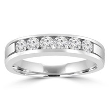 0.95 ct Men's Round Cut Diamond Wedding Band in 14 kt White Gold