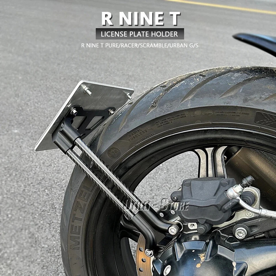 For BMW R NINE T Motorcycle License Plate Holder Tail Rear Bracket Carbon fiber — 第 3/4 张图片