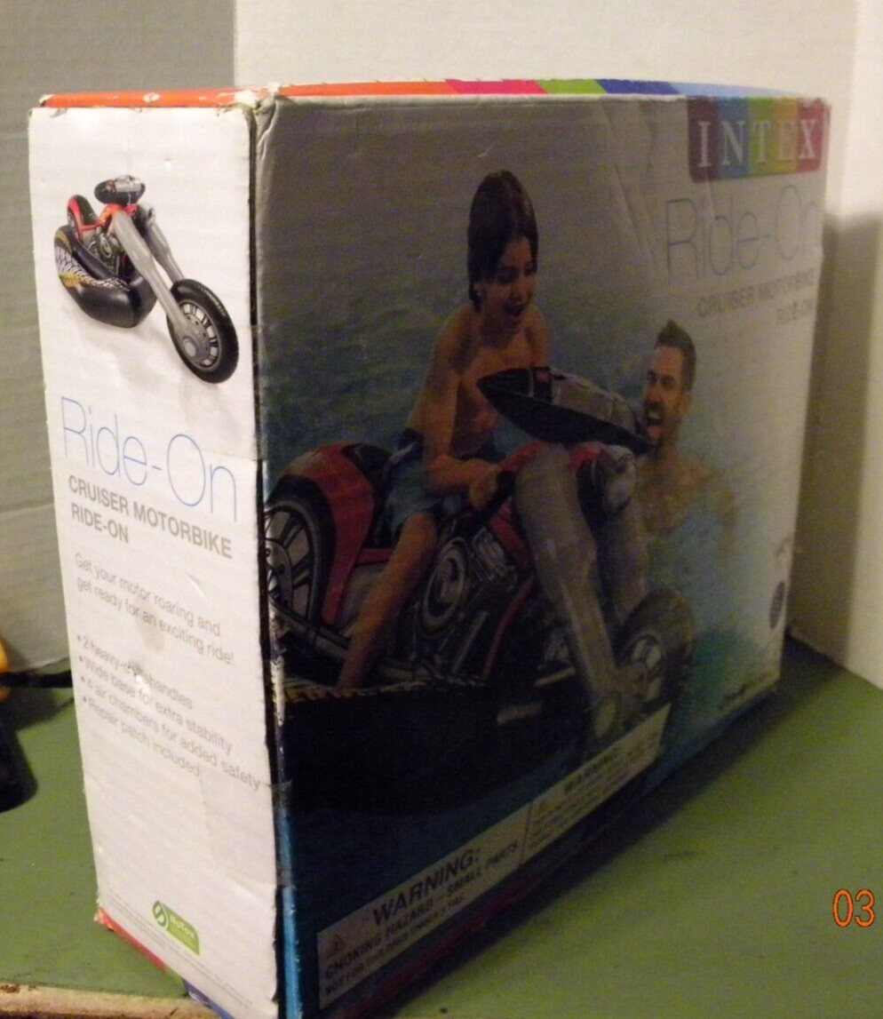 Intex Cruiser Motorcycle Inflatable Ride On Pool Float Cruiser NIB 71X37