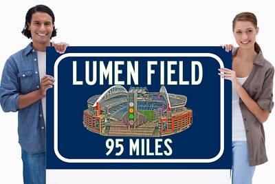 Seattle Seahawks Lumen Field- Miles to Stadium Highway Road Sign Customize the 