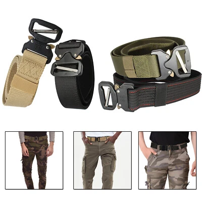 Ceinture De Travail Tactique Noire Pour Hommes En Nylon Avec Libération Rapide - Photo 1/4