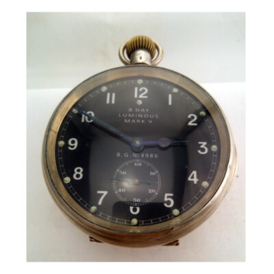 Silver WW1 Swiss Atlas Goliath 8-Day Mk V Luminous Navigator RFC