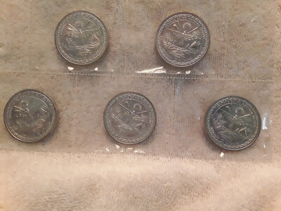 Vintage 1988 Space Shuttle Discovery 5 Launch Commemorative Coins