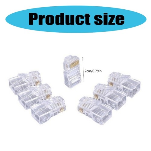 Cat6 RJ45 Ethernet Connectors, 8P8C Passes Through Ends for Networking 24-26AWG - Afbeelding 8 van 8
