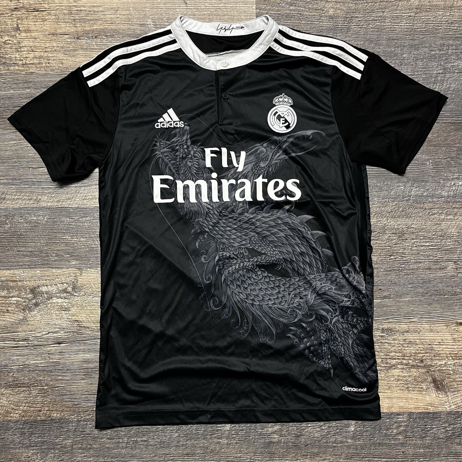 Real Madrid Adidas Yohji Y-3 Black Dragon Jersey Men’s Med YB4
