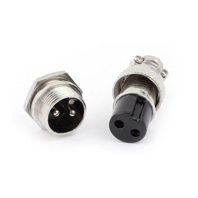 1Pair 16MM GX16-2Pin Aviation Plug Male Female Panel Chassis Metal Connector