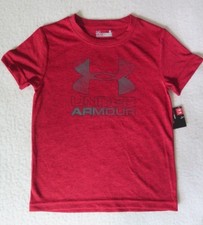 Under Armour Little Boys' Hybrid Big Logo Red T-Shirt - Size 4 - NWT MSRP 22.99