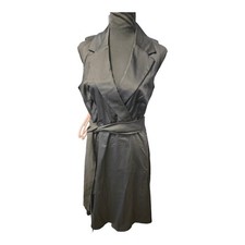 Spense Black Knee Length V-Neck Sleeveless Collar Dress Women's Size 12 NWT