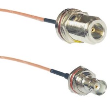 RG316 N FEMALE BULKHEAD to BNC FEMALE BIG BULKHEAD RF Cable Rapid-SHIP LOT