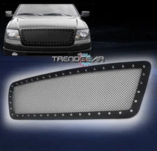 2004-2008 FORD F-150 FRONT UPPER RIVET STAINLESS STEEL MESH GRILLE GRILL BLACK