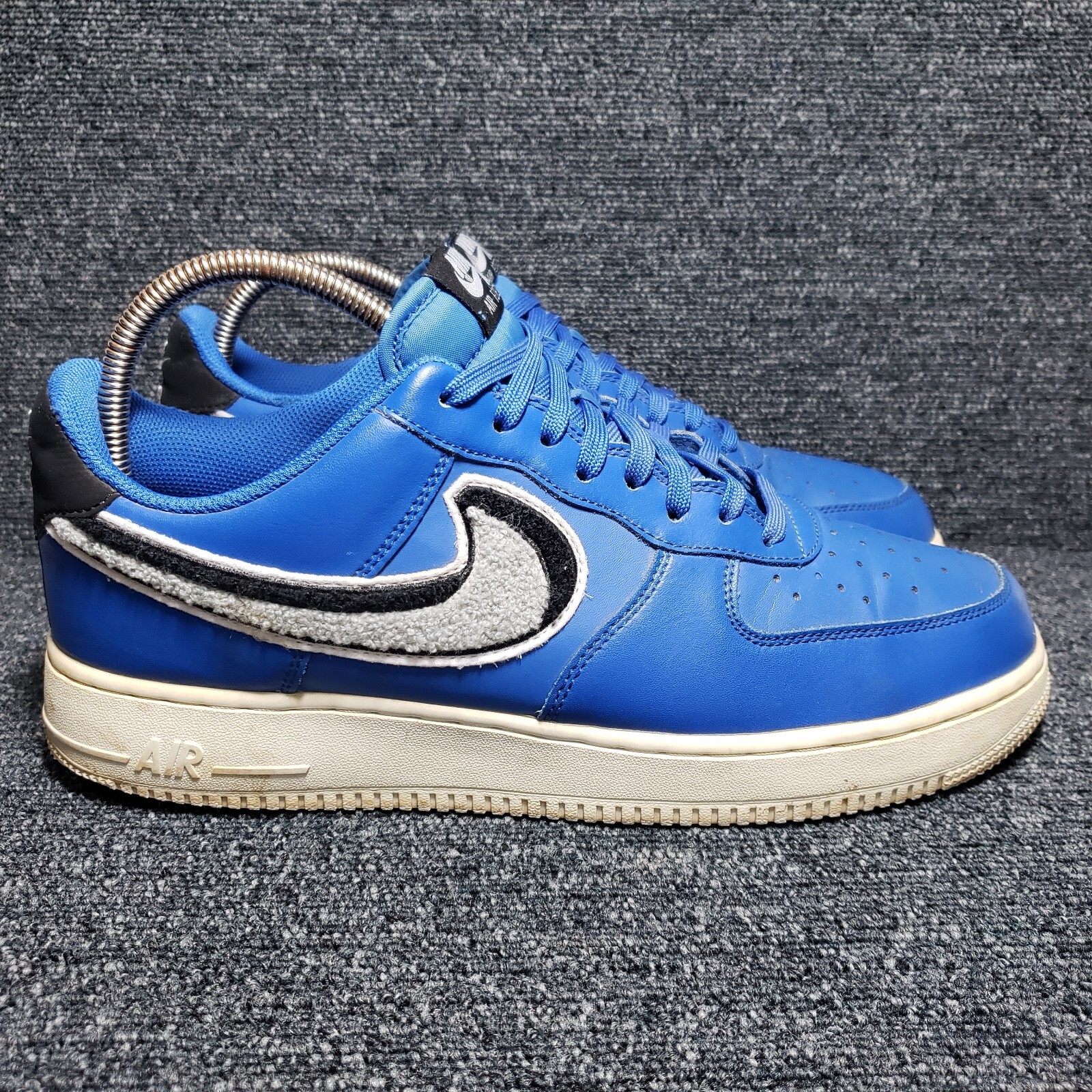 Nike Air Force Low Mens 11 Chenille Swoosh Royal Blue Shoes