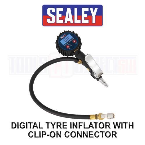 Sealey Digital Tyre Inflator with Clip-On Connector PSI, BAR, kPa and kg/cm²