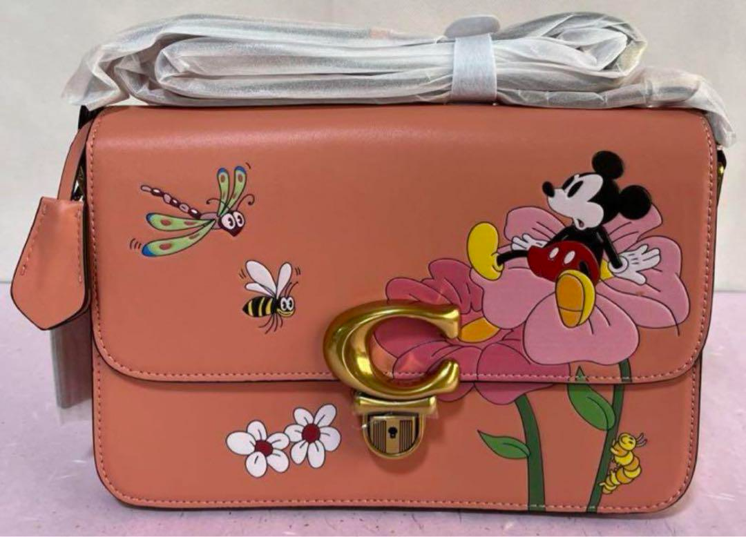 DISNEY X COACH Mickey Mouse and Flowers Shoulder Bag Pink DISNEY X COACH Mickey Mouse and Flowers Shoulder Bag Pink