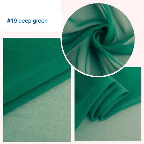 45'' Wide By Yards Palin Color Pure Silk Chiffon Georgette Fabric Dress Scarf - Picture 27 of 27