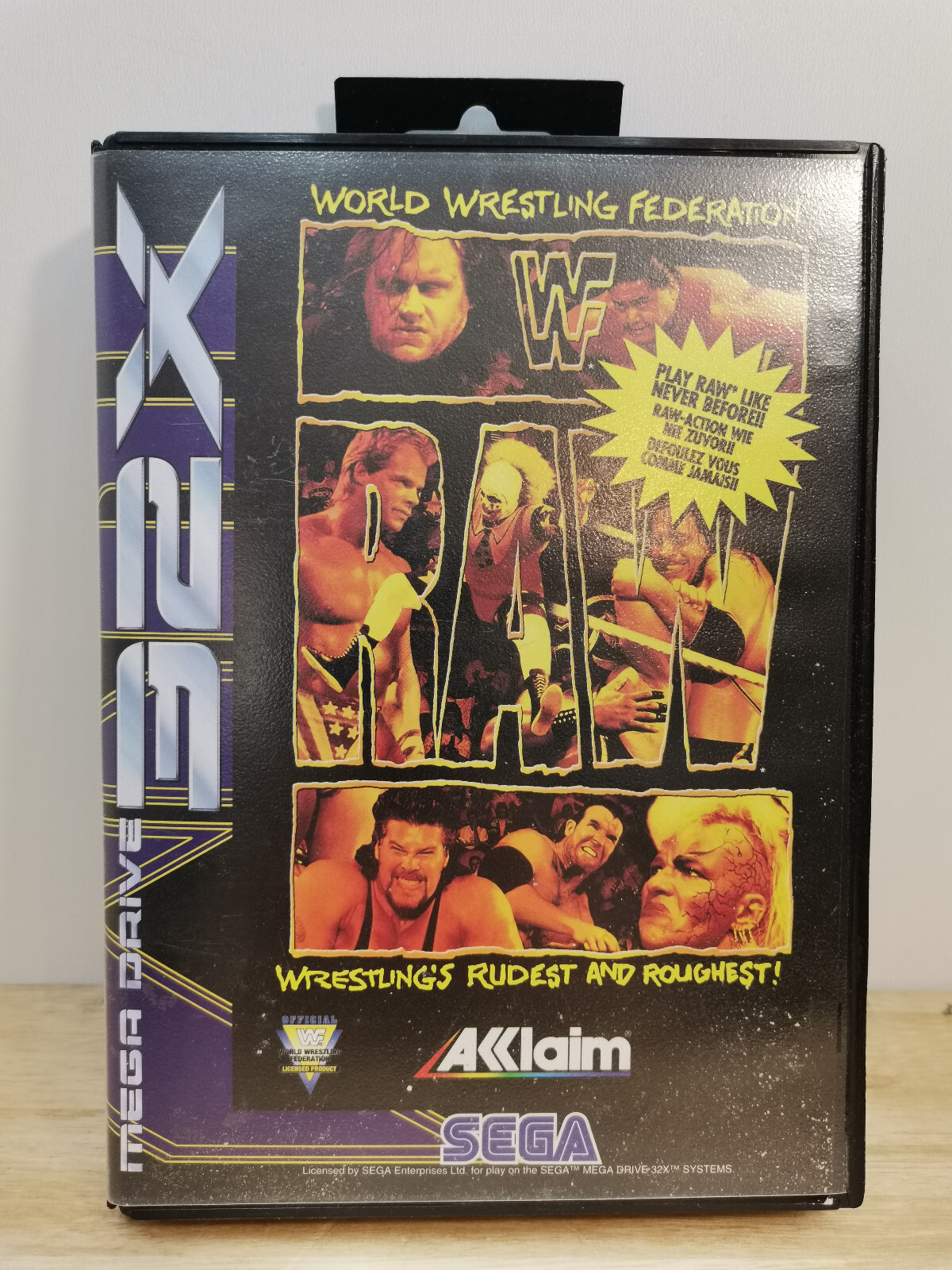 Sega Mega Drive 32X Jeu WWF Raw World Wrestling Federation Avec Boîte