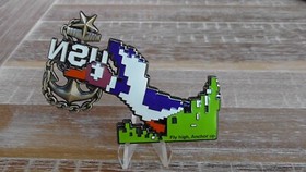USN Nintendo NES Duck Hunt Duck Fly High Anchor Up CPO Challenge Coin #126Y