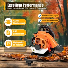 Commercial Leaf Blower Backpack Snow Blower 42.7CC 2-Stroke Gas Powered Engine
