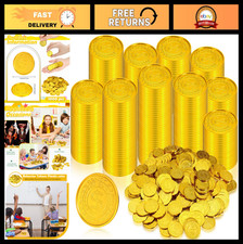 1000 Plastic Pirate Gold Coins - Treasure Play Toy Doubloons for Party Favors