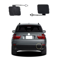 Car Rear Bumper Tow Hook Cover Compatible Matte Black Right Passenger Side