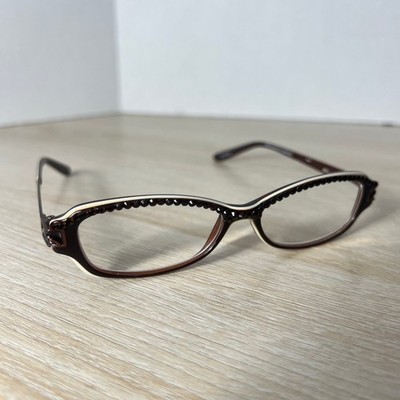 Jimmy Crystal New York JCR196 Eyeglasses Brown White FRAMES
