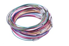 50PCS 5.2 Inch Stainless Steel Keychain Wire Cable Rings for Tags Keys