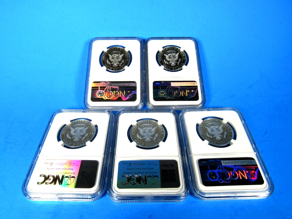 2021 To 2025  S Silver Proof Kennedy Half Dollars NGC Pf 70 Ucam  Portrait Label - Image 3 of 4