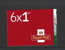 GB 2018 6 x 1st CLASS FIRST WORLD WAR STAMP BOOKLET PM63 - PB-Ls