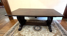 French Antique Renaissance Walnut  Desk | Carved Style Office Table