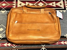 Piel Leather Full-Grain Leather Briefcase Laptop Bag BioStar Capital Logo NWT #2