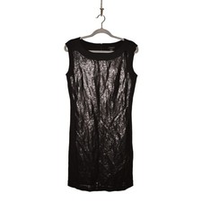 ANN TAYLOR NEW $228 Sequins Knit Sleeveless Sheath Dress Black Size 6